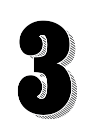 Numbers Three 3 Drop Shadow PNG - Picpng